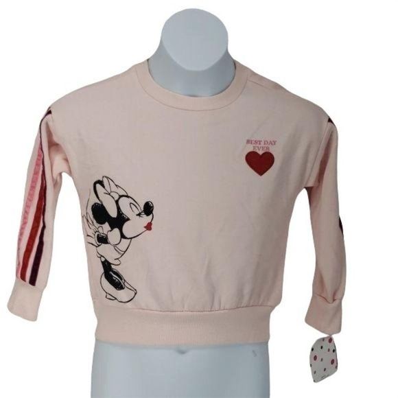 Disney Minnie‎ Mouse Striped crew Sweatshirt 12 months - Picture 1 of 6